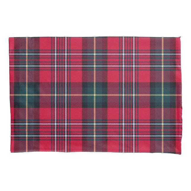 Red Tartan Pillow Case (Front-Left)