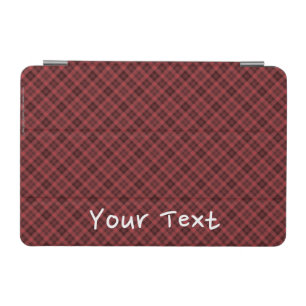 Red Tartan Plaid Case, Personalized Name iPad Mini Cover