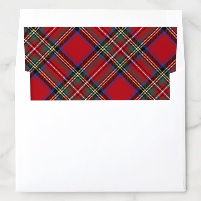 Red Tartan Plaid Christmas Bear Baby Shower Envelope Liner (In Envelope)