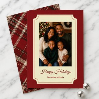 Red Tartan Plaid Christmas Family Photo