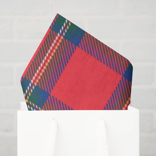 Red Tartan Plaid Christmas Holiday Festive Preppy Tissue Paper (Gift Bag)
