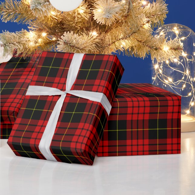 Red Tartan Plaid Christmas Wrapping Paper (Holidays)
