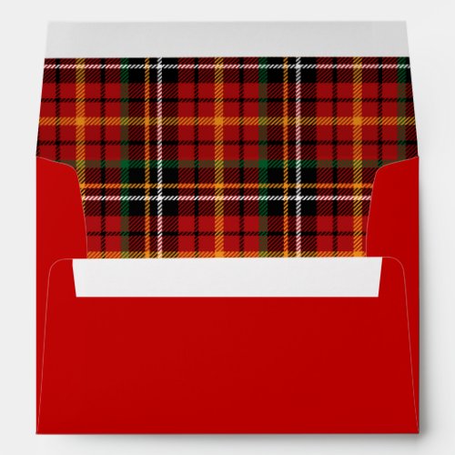 Red Tartan Plaid Festive Christmas Envelope