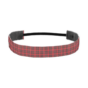 Red Tartan Plaid Grosgrain Non-Slip Headband