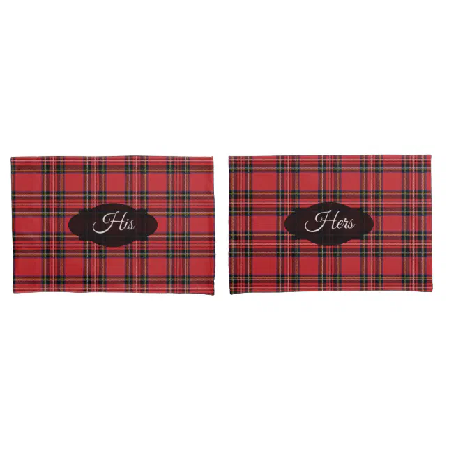 Red Tartan Plaid His & Hers Pillowcases, Standard Pillow Case Zazzle