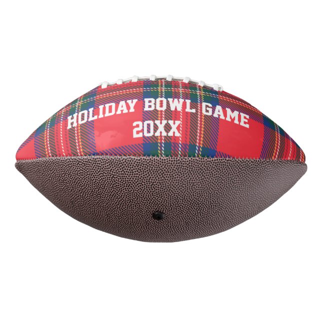 Red Tartan Plaid Holiday Football Game Souvenir (Rotated 270)