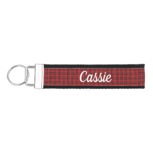 Red Tartan Plaid Keychain