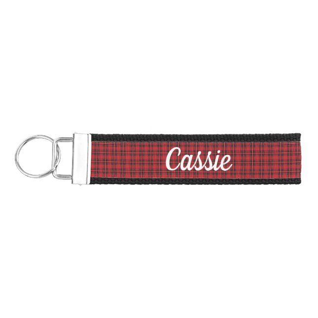 Red Tartan Plaid  Keychain (Keys on Left)