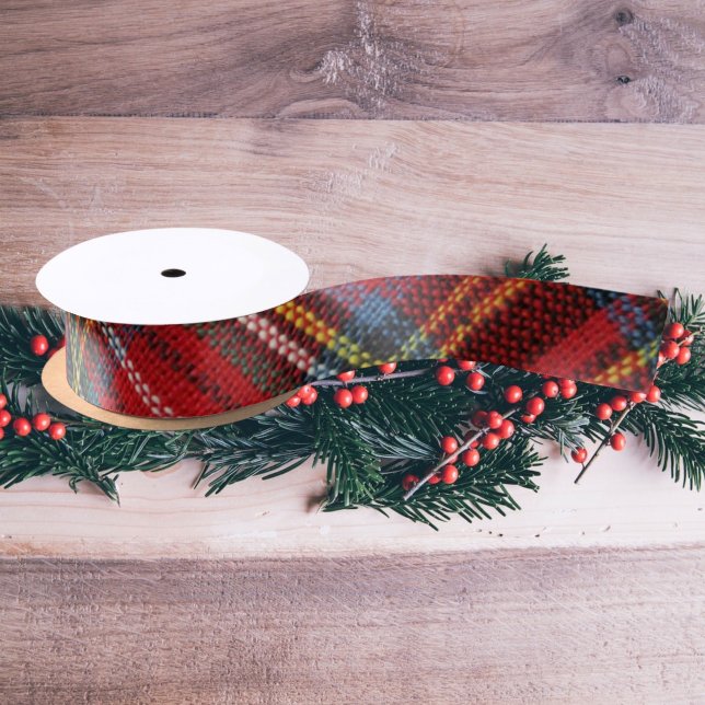 Red Tartan Plaid Look Holiday Satin Ribbon (Creator Uploaded)