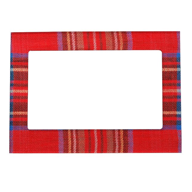 Red Tartan Plaid Magnetic Frame (Front)