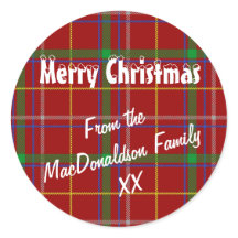 Red tartan plaid Merry Xmas