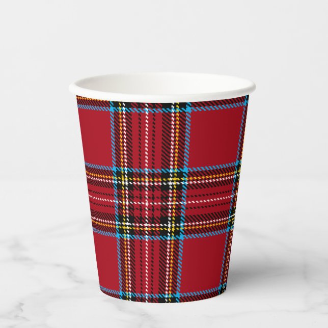 Red Tartan Plaid Paper Cup (Front)