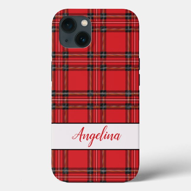Red Tartan Plaid Pattern Case-Mate iPhone Case (Back)