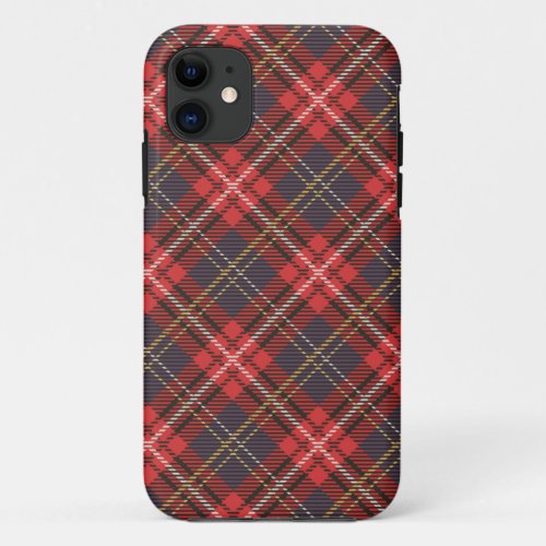 Red tartan plaid pattern iPhone 11 case