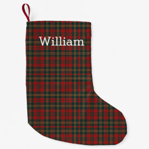 Red Tartan Plaid Personalized Small Christmas Stocking