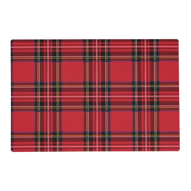 Red Tartan Plaid Placemat (Front)