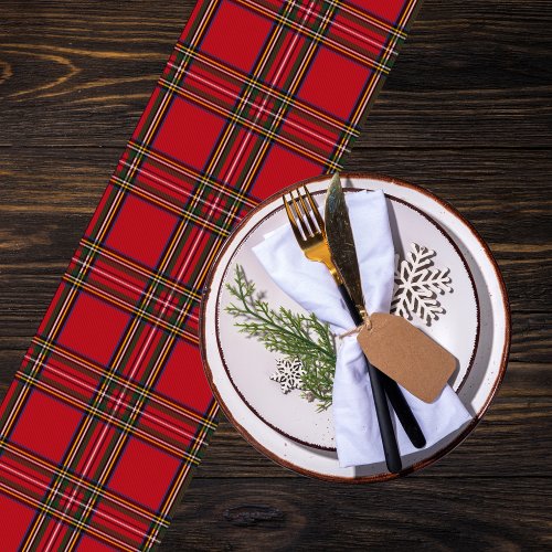 Red Tartan Plaid Short Table Runner