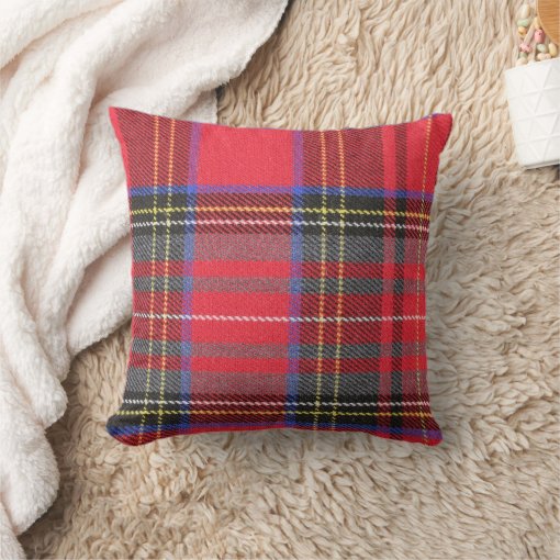Red Tartan Plaid Throw Pillow Zazzle