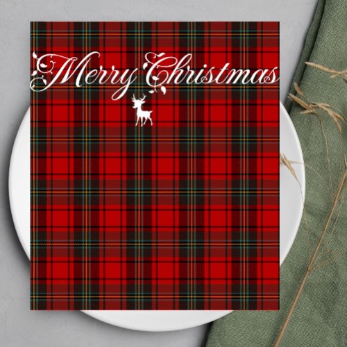 Red Tartan Scotland Seamless Plaid Pattern Napkins