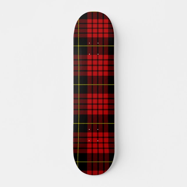 Red Tartan Skateboard Deck (Front)