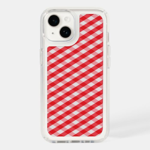 Red tartan speck iPhone 14 case