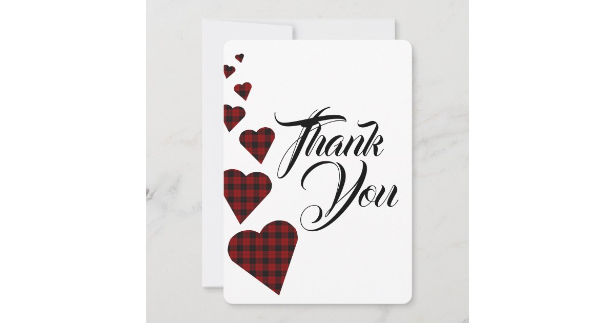 Red Tartan Thank You card | Zazzle