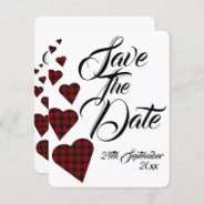 Red Tartan Wedding Save The Date Invitation at Zazzle