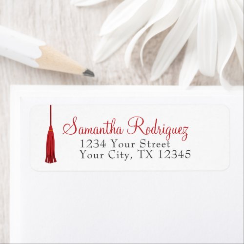 Red Tassel Graduation Label