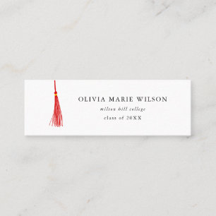 Red Tassel Graduation Name Card