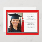 Red Tassel Photo Graduation Party Invitation 2012 (Front/Back)