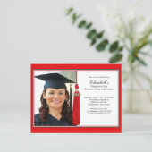 Red Tassel Photo Graduation Party Invitation 2012 (Standing Front)