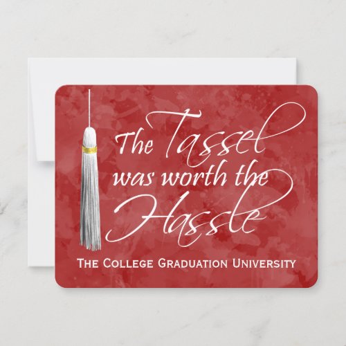 Red Tassel Was Worth the Hassle College Graduation Invite