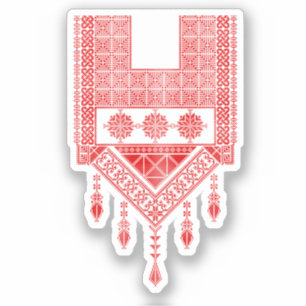 Red Tatreez Cross Stitch Traditional Embroidery Sticker