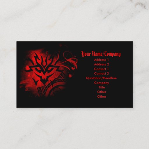 Customizable Red Tattoo Business card