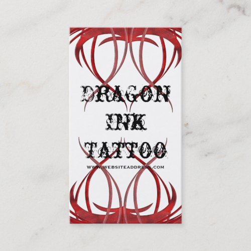 Red Tattoo Designed Business Cards