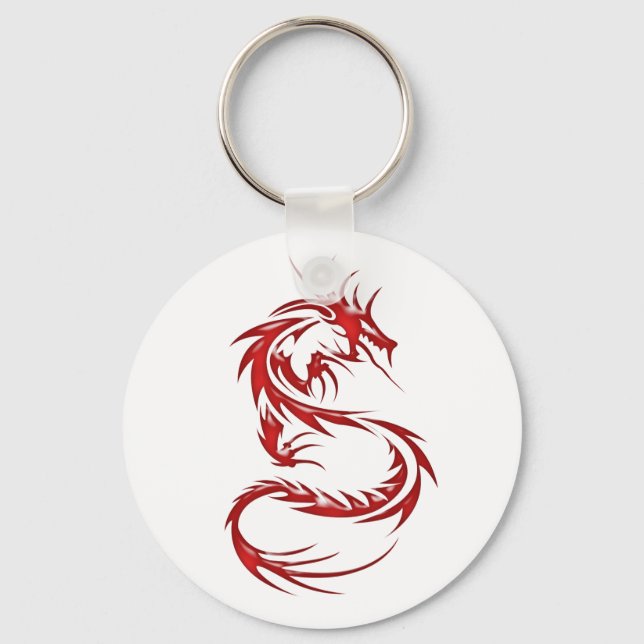 Red Tattoo Dragon Keychain (Front)