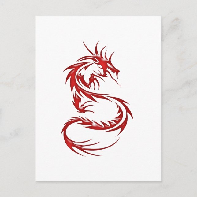 Red Tattoo Dragon Postcard (Front)