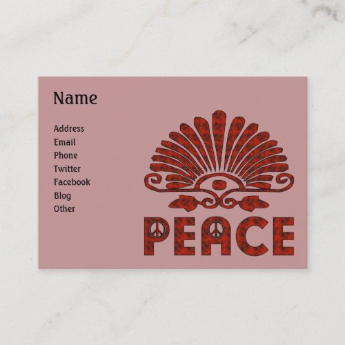 Red Tattoo Peace Art Business Cards