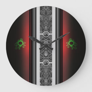 Red Tattoo Surf Large Clock