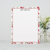 Red & Taupe Dots Pattern - Double Sided Letterhead (Standing Front)