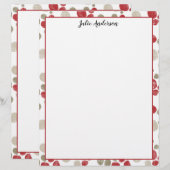Red & Taupe Dots Pattern - Double Sided Letterhead (Front/Back)