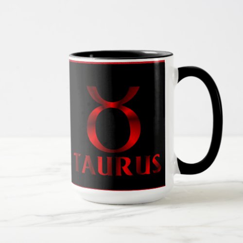 Red Taurus Horoscope Symbol Mug