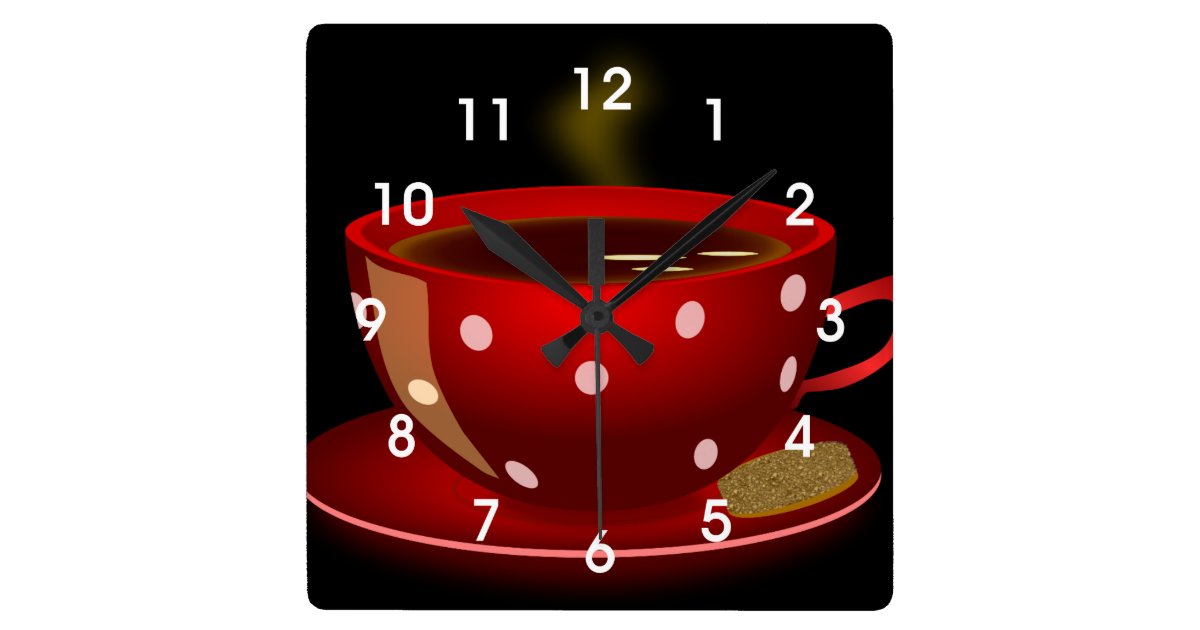 red tea or coffee cup kitchen wall clock zazzle com free holiday stationery