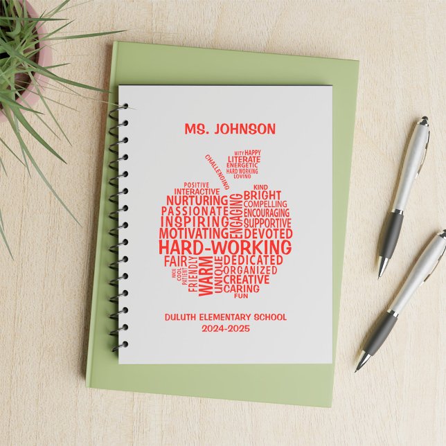 Red Teacher Appreciation Typography Apple Planner (Creator Uploaded)