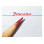 Red Teacher Pencil On Lined Paper With Name Notepad at Zazzle
