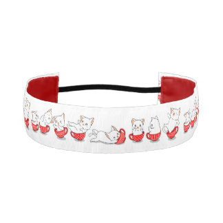 Red Teacup Kitties Athletic Headband
