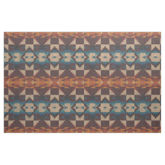 Red Teal Blue Taupe Brown Orange Ethnic Look Fabric