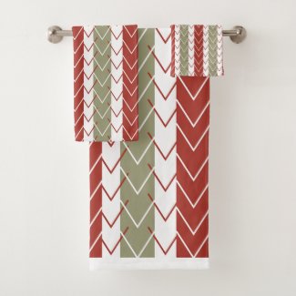 Red Teal Chevron Stripe Pattern