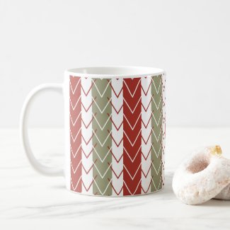Red Teal Chevron Stripe Pattern