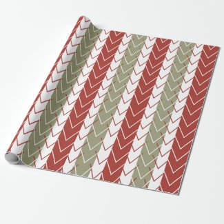 Red Teal Chevron Stripe Pattern